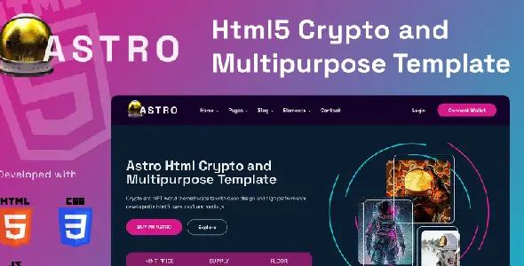 ASTRO Html Crypto NFT and Multipurpose Website Template