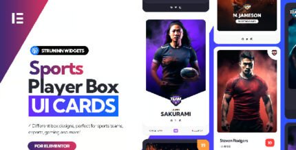 Sports Player Box - Elementor UI Cards