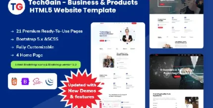 TechGain - Business & Products HTML5 Website Template