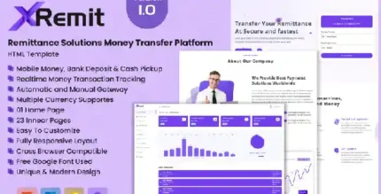 XRemit - Remittance Solutions Money Transfer HTML Template