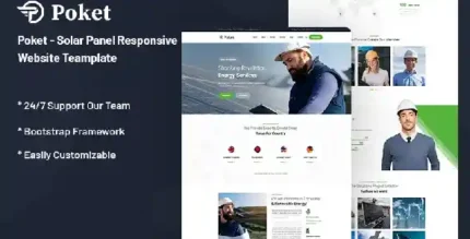 Poket – Solar Panel Responsive Website Template